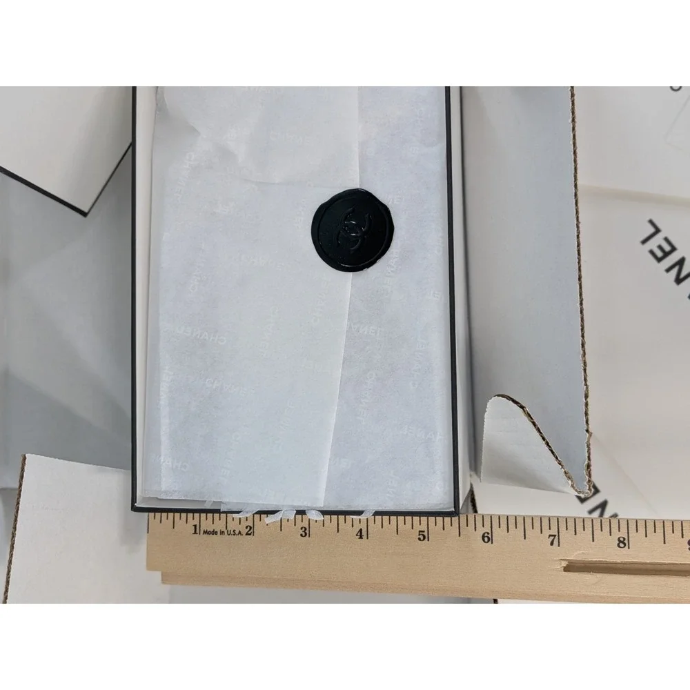 🖤Chanel Empty Gift Box White & Black Luxury Designer Packaging Note Cards Seal
